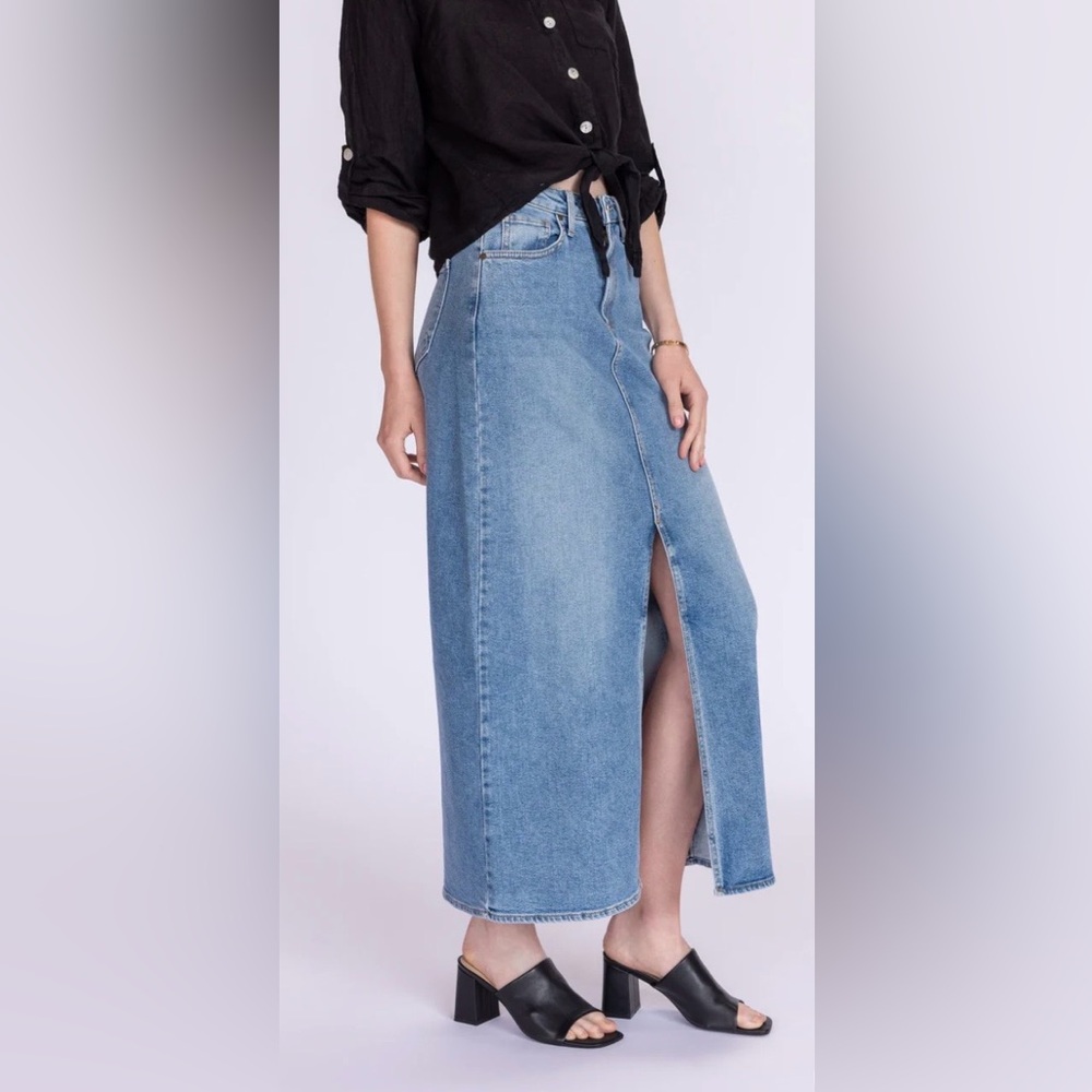 Women's Blue Denim Maxi Skirt